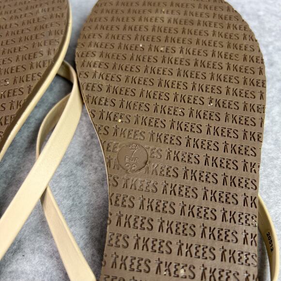 Tkees Beige Foundation Matte Flip Flop Sandals Size 7 - Picture 7 of 7